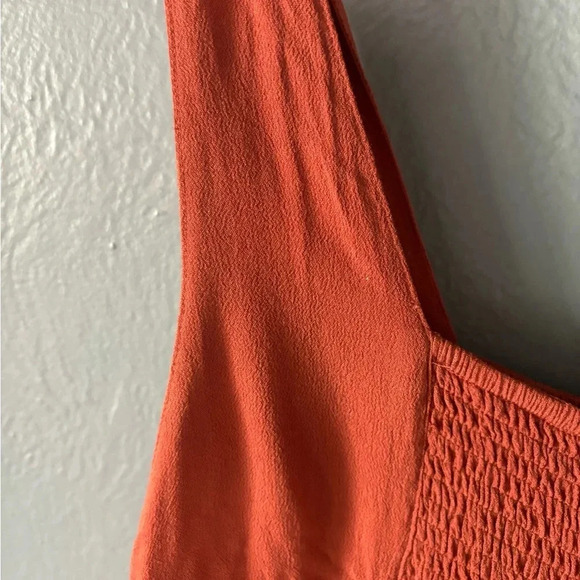 Mustard Seed | rust | smocked | cropped leg | romper | jumpsuit | L - Picture 16 of 17